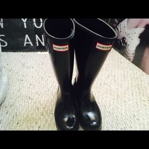 Black tall Hunter Boots